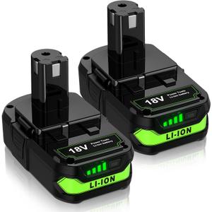 2Packs 4.0Ah Lithium Battery Replacement for Ryobi 18V Battery P102 P103 P104 P105 P107 P108 P109 P122 Compatible with Ryobi 18V Cordless Power Tools