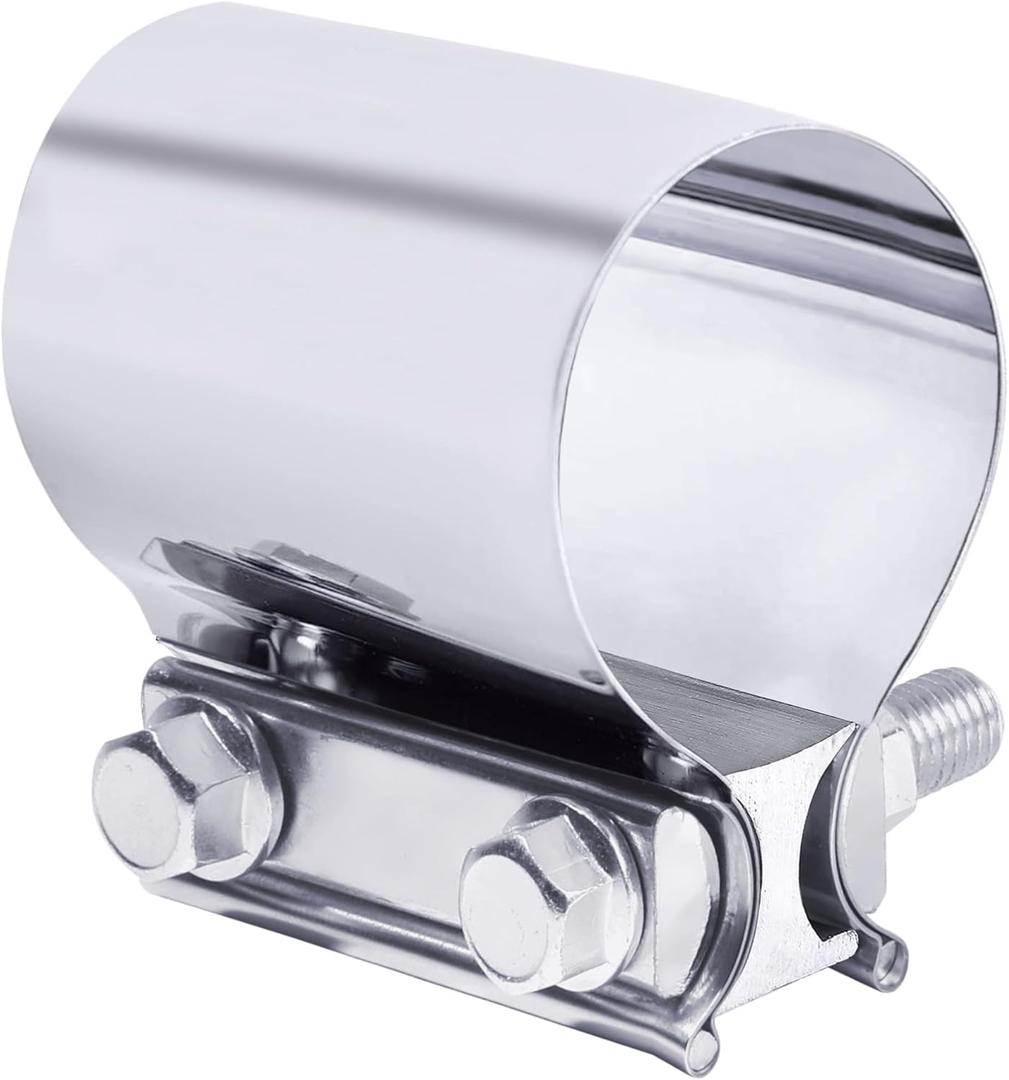 Exhaust Clamp,Car Accessories Exhaust Band Clamp,Muffler Clamps,Stainless Steel Exhausts Clamps,2.0 2.25 2.5 2.75 3.0 4.0 Exhausts Pipe Folder for Pipes, (2.75 inch)