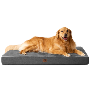 EHEYCIGA waterproof dog bed orthopedic 47" x 29" memory foam pet bed for XXlarge dog bed, washable pet mat with removable cover, dark grey