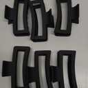 TOCESS Large Hair Claw Clips: 6 Pack 5 inch Black Matte Square Hair Claws for Women and Girl with Thick Long Hair, Extra Hold Non-slip Hair Clip Set for Teenage Gifts and Daily Use