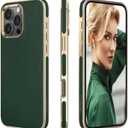 LOHASIC for iPhone 16 Pro Case Leather, Slim Luxury Designer Cover Compatible with Apple iPhone 16 Pro, Soft Vegan Aesthetic Business Protective Leather iPhone 16 Pro Case, Dark Green