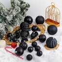 XmasExp 16ct Christmas Ball Ornaments Shatterproof Xmas Tree Hanging Balls Halloween Decorations Perfect for Holiday Wedding Christmas Halloween Decor(3.15", Black)