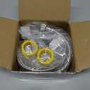 2 Pack Complete Toilet Valve Set, Includes 1/2'' Nom Inlet x 3/8'' OD Compression Outlet Angle Shut Off, 7/8" BC x 3/8" COMP Toilet Water Supply Line, Escutcheon Plate, Sealing Tape (16 Inch)