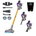Cordless Vacuum Cleaner, 45000Pa/550W Powerful Vacuum Cleaners for Home, 60 Mins Runtime, LED Display, 1.5L Cup, Anti-Tangle Brush, Lightweight, Ultra-Quiet, Cordless Stick Vacuum Cleaner