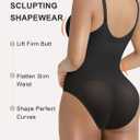 SHAPERX Women's Shapewear Bodysuit Tummy Control Seamless Zip-Up Body Shaper Waist Defining Body Suit (Black, XS)