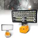 Cordless LED Work Light for 20V Battery, 90W 6800ML LED Wide Beam Flood Light with USB and Type C Charging Port Light for Emergency, Workshop, Garage. (No Battery) (90 Kilowatt Hours) (Yellow)