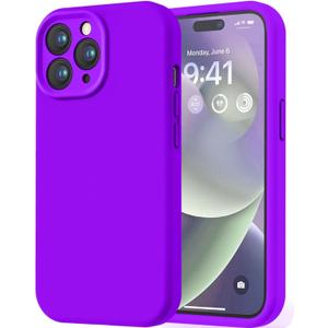 LOVE 3000 Designed for iPhone 14 Pro Case, Premium Silicone with [Soft Anti-Scratch Microfiber Lining] Shockproof Protective Phone Case for Men Women Girls 6.1", Neon Purple