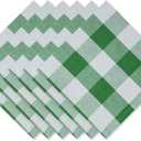 DII Buffalo Check Collection, Classic Farmhouse Cloth Napkin Set, 20x20, Green & White, 6 Piece