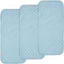 BlueSnail Quilted Thicker Waterproof Changing Pad Liners,3 Count(Blue 13 x 27)