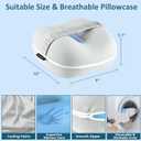 Knee Pillow for Side Sleepers, Memory Foam Leg Pillow for Side Sleeping, Between Legs Pillow for Hip and Back Pain Relief - Side Sleeper Pillow with Breathable Pillowcase and Elastic Strap (Grey & Blue)