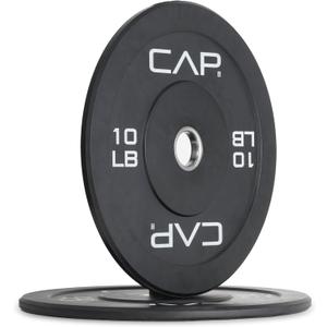 CAP Barbell Rubber Olympic Bumper Plate | 10lb Black Pair
