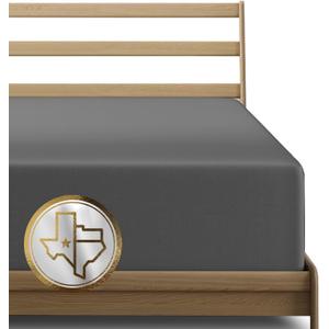 TEXAS LINEN CO. Premium Egyptian Cotton Full Size Fitted Sheet Only - 22" Extra Deep Pocket Full Fitted Sheet (Dark Grey), Easy Snug Fit, Soft Cooling Sateen Weave, Luxury Hotel Quality Bottom Sheets