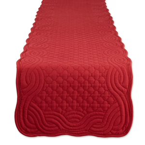 DII Cranberry Quilted Farmhouse Table Runner, 13"x72"