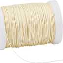 PH PandaHall 0.5mm Waxed Cord, 131 Yards Waxed Beading String Polyester Threads Wax Cord Twine for Bracelet Necklaces Dreamcatcher Jewelry (Antique White)