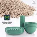 Wheat Straw Dinnerware Sets, Homienly 20pcs Unbreakable Microwave Dishwasher Safe Tableware Lightweight Bowls, Cups, Plates Set Reusable Dinner Plates Bowls set (Green)