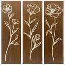 CA 3/S 7 X 23 WOOD FLWD FLWR PANEL ART