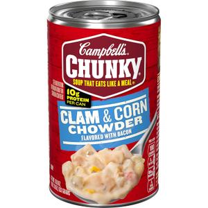 Campbell's Chunky Soup, Clam and Corn Chowder, 18.8 Oz Can BBD 12/07/2025 Campbell's Chunky Soup, Clam and Corn Chowder, 18.8 Oz Can BBD 12/07/2025