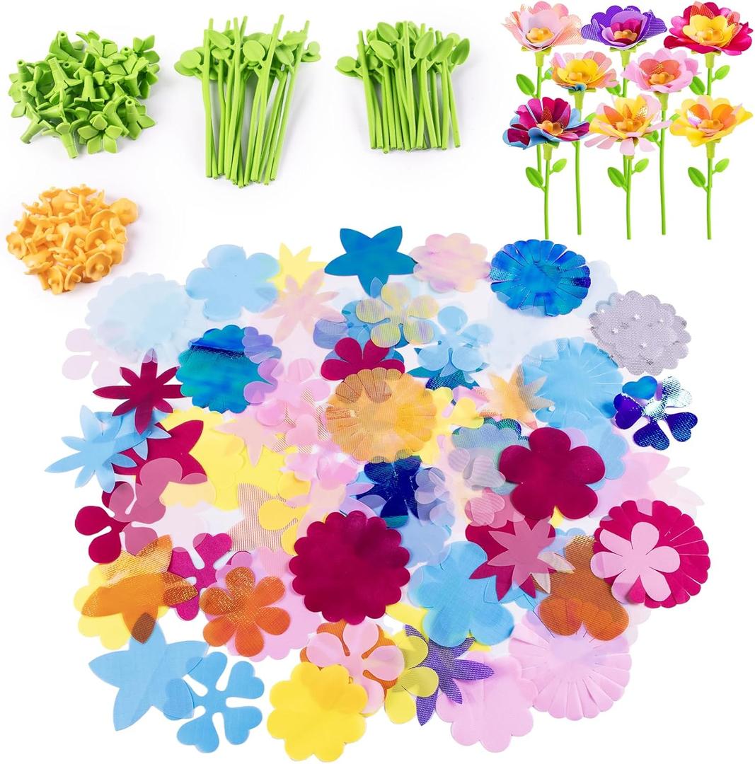 Tubkam DIY Flower Bouquet Accessories, Fabric Bouquet, Replacement Flower Craft Parts, Arts and Crafts Toy Accessories for Girls 4+ Year Old