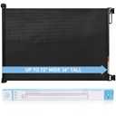 Retractable Baby Gate, PRObebi Retractable Dog Gate for Babies and Pets 34" Tall Extends to 72" Wide, Retractable Mesh Gate for Doorways, Stairs, Hallways, Indoor/Outdoor (Black)