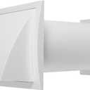 Repa Market 5 Inch Plastic Through Wall Ventilation Kit - Dryer Vent Hood with Cuttable PVC Pipe and Duct Connector - White Indoor Dryer Vent Kit/Outdoor Dryer Vent Cover - Dryer Exhaust vent