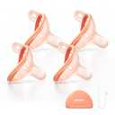 Garkoko Baby Pacifiers 0-6 Months, BPA-Free Silicone Nipple, Lightweight One-Piece Design, Set of 4, with a Pacifier Chain & Pacifier Case