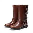 DREAM PAIRS Toddler Girls Mid Calf Boots Side Zipper Riding Shoes (2 Little Kid, Brown)