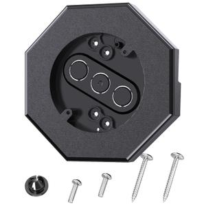 Siding Mounting Block, Siding Mounting Kit with Built-in Electrical Box, Vertical Siding Lamps Mounting Plate Siding Light Blocks for 1/ 2 inch Lap Siding, Black