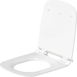 Duravit DuraStyle Toilet Seat 14 1/8" x 17 ", with Slow Close, Removable Seat, Stainless Steel Hinges, White High Gloss - 0063790000