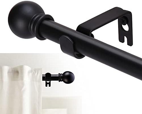 GXOACKJ Curtain Rods for windows 32-48 inch, 5/8 inch Decorative Curtain Rod Set, Matte Black Splicing Heavy Duty Metal Curtain Rod with Brackets