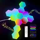 12-Pack Hexagon Light Panels Smart RGB LED Wall Lights with App & Remote Music Sync Gaming Lights for Room Decor, Birthday & Party Gifts for Boys, Teens, Men, Boyfriends, and Kids