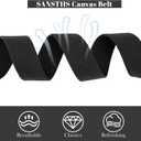 SANSTHS Canvas Belt with Double Ring Buckle, Fabric Web Belt for Women Men Double Ring for Outdoor & Casual Wear