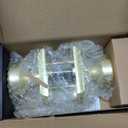 6 Pack Pismo Doorknobs for Bath & Bedroom, Gold Interior Door Knobs with Camelot Trim, Satin Brass Door Knob with Lock