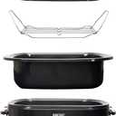 HomeCraft Electric Roaster Oven, 18-Quart Capacity for Turkey, Chicken, Meat, Vegetables, Full-Range Temperature Control, Lift-Out Rack, and Removable Enamel Pot Included, Black
