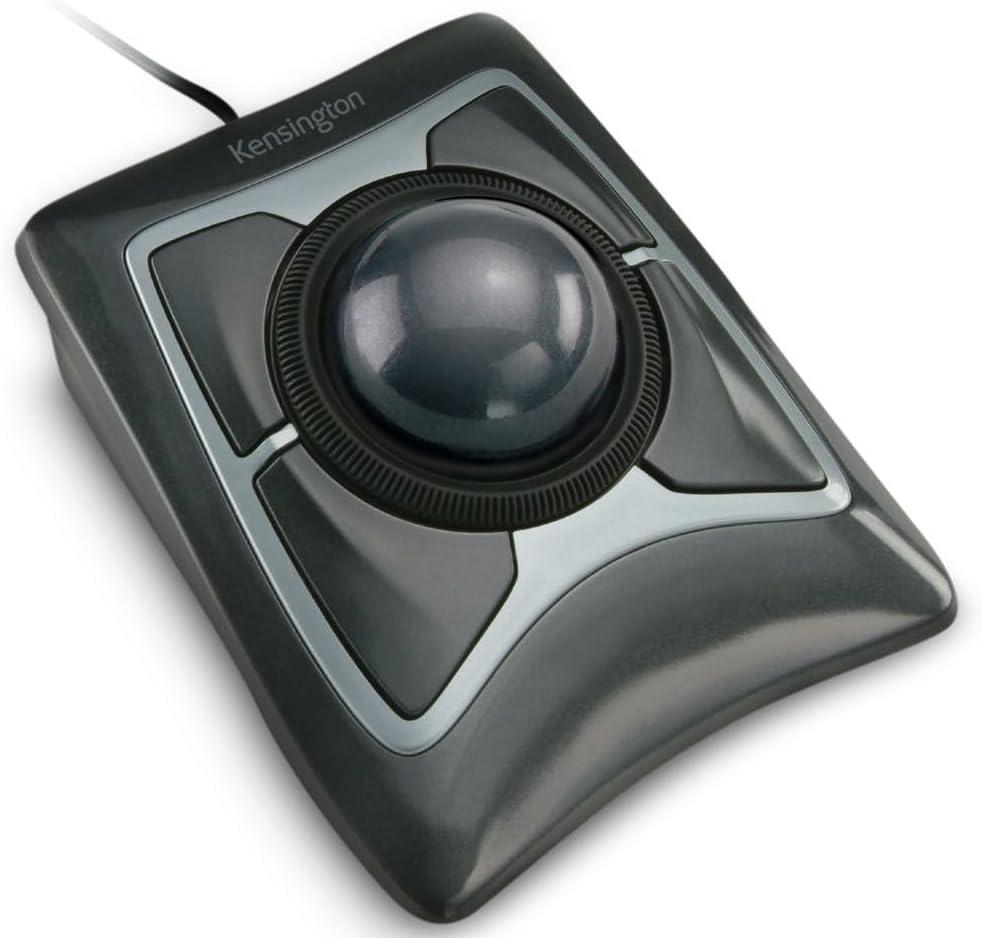 Kensington Expert Trackball Mouse (K64325), Black Silver, 5"W x 5-3/4"D x 2-1/2"H