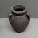 Distress Black Vases with Ears, Classic Rustic Pottery, Tranquil Decoration