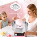 Cotton Candy Machine Commercial, 1000W Electric Candy Floss Maker, Easy Use with 15 inch Stainless Steel Bowl and Sugar Scoop, Makes Hard Candy for Home Kids Birthday, Family Party, Pink