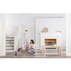 Regalo Safety 144" Super Wide Baby Gate & Play Yard, 2-in-1 Adjustable 6-Panel Safety Gate for Doorways & Large Openings, Hardware Mounted Gate for Babies, Toddlers & Pets