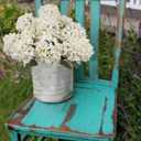 2 Pcs Hydrangea Artificial Flowers White Faux Hydrangeas Flower Outdoor Artificial Flowers Bouquets Silk Hydrangea Flowers Stems for Home Decor Party Floral Arrangements Wedding Centerpieces