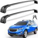 KINGGERI 330lbs Lockable Roof Rack Cross Bars Compatible with Chevrolet Equinox 2018 2019 (Roof Rails with Fixed Point), Chevy Heavy Duty Anti-Theft Aluminum Roof Rails Crossbars Luggage Cargo Carrier