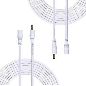 DC Power Adapter Extension Cable, 1.35mm x 3.5mm Male to Female Jack DC 5V Plug Extension Cord for CCTV Security Camera etc., 2pcs 5m/16.4Feet White