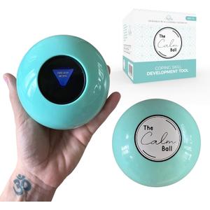 The Calm Ball Therapist-Designed Coping Skills Magic 8 Ball with 20 Calming Strategies & Guidebook Emotional Regulation Tool & Mental Health Gift for Teens, Adults, Therapists & Classrooms
