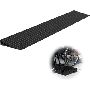 1.2" Rise Threshold Ramps for Doorways, 35.5" Wide Natural Rubber Power Wheelchair Ramp is Adjustable and Cuttable for Doorways, Curb, Sweeper, Power Scooters, 2000 Lbs Load Capacity