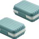 2 Pack Travel Soap Case Holder,Portable Soap Box with Draining Layer for Shower,Bathroom,Camping,Hiking,Gym