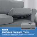 MAXIJIN 4 Piece Couch Covers for 3 Cushion Couch Super Stretch Non Slip Couch Cover for Dogs Pet Friendly Elastic Jacquard Furniture Protector Sofa Slipcovers (Sofa, Light Gray)