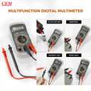 CEM Digital Multimeter 600V AC/DC Voltage Meter,Multimeter with Test Leads Backlit LCD,Volt Amp Ohm Transistor Diodes Meter,Audible Continuity and Battery Test,Holster Case