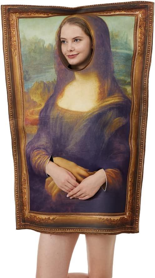 ReneeCho Famous Paintings Costume Mona Lisa The Scream Halloween Adult Men Women Funny Cerative Dress up