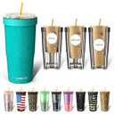 Frost Buddy Togo Buddy 30 oz Stainless Steel Vacuum Insulated Tumbler To Go Coffee Cup – Iced Coffee Cups, Iced Coffee Sleeve, Travel Mug, Thermal Cup for Hot & Cold Drinks, Dunkin Cup (Teal Glitz)