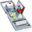 Yirilan Bamboo Bathtub Tray Caddy, 1 or 2 Person Expandable Wooden Bathroom Tray, Luxury Bamboo Bathtub Expandable, Bath Tub Table Caddy with Extending, Grey
