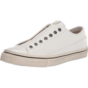 John Varvatos Mens Vulc Laceless Low Top (8.5, White)