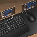 Wireless Keyboard and Mouse Combo,2.4G Full Size Wave Keys Ergonomic Keyboard with Wrist Rest for Natural Typing, 3 DPI Adjustable Ergonomic Silent Mouse for Computer/Laptop/Windows/Mac (Black)